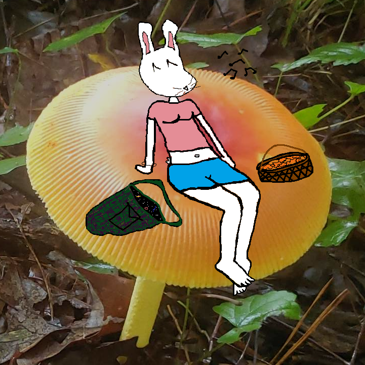 bunny on caesar mushroom